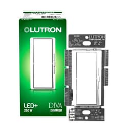 Lutron Diva LED+ Dimmer Switch for Dimmable LED, Halogen and Incandescent Bulbs, 250W/Single-Pole or 3-Way, DVCL-253P-WH, White