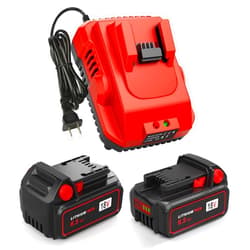 TOMAPEX 6.5Ah 18V Battery Replacement 2Pack for Milwaukee m-18 Battery and Charger Station Set, Compatible with Milwaukee 18V Cordless Power Tools