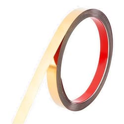 OLYCRAFT 16.4 Feet Self-Adhesive Metal Trim 0.6 Inch Wide Golden Wall Trim Molding 0.8mm Thick Stainless Steel Peel and Stick Flexible Stainless Steel Molding for Ceiling Mirror Frame Home Decoration