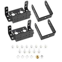 DiGiYes 2 Sets Pan Tilt Servo Mount Bracket Aluminum Alloy for MG995 MG996R S3003 / U-Shaped L-Shaped Steering Gear Robot Car Boat
