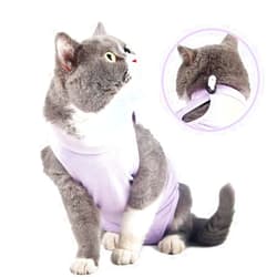 ESDMSE Professional Recovery Suit for cat Abdominal Wounds or Skin Diseases, After Surgery Wear, E-Collar Alternative for Cats Dogs, Home Indoor Pets Clothing
