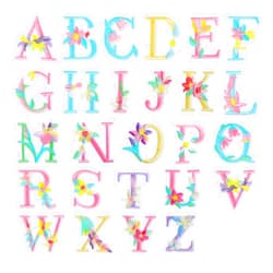 FdcLixuvol Iron on Letter Patches, 52 Pieces A-Z Iron on Letters for Fabric Sew on Flower Embroidery Alphabet Patches Iron on Embroidered Letter Patches or Clothing Shirts Jackets Hats Jeans Backpacks DIY Crafts