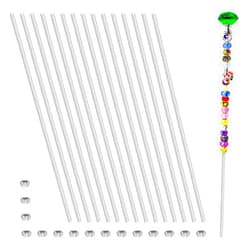 BLELEYLL 15 Pack 8/32 Threaded Rod with Hex Nuts 15 Pcs M4 Stainless Steel Threads Studs Rods 15 Pcs M4 Stainless Steel Fully Threaded Hex Nuts for Beaded Garden Stake Rods (12 Inch)