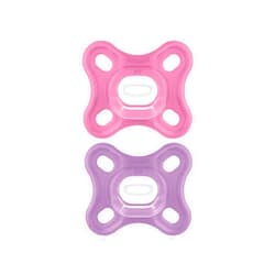 MAM Comfort Baby Pacifier, 100% Lightweight Silicone, Sterilizer Case, Girl, 0-3 Months, 2 Count (Pack of 1)