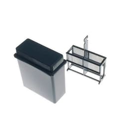 MUHWA 24 Places Microscope Slides Staining Rack and Jar, Gray