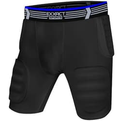 Exxact Sports Rebel 5-Pad Youth Football Girdle for Boys with Integrated Hip, Thighs, Tailbone Pads, Padded Compression Shorts, Football Girdle Youth with Cup Pocket