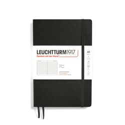 LEUCHTTURM1917 - Medium A5 Ruled Softcover Notebook (Black) - 123 Numbered Pages