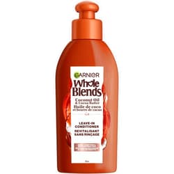 Garnier Whole Blends Coconut Oil & Cocoa Butter Smoothing Leave in Conditioner for Frizzy Hair, 5.1 Fl Oz, 1 Count (Packaging May Vary)
