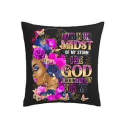 Tuizumy African American Women Throw Pillow Cover Art Afro Black Girl Queen Cushion Covers Zipper Square Pillowcase Decor 18x18 Inch