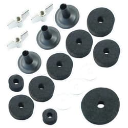 Piutouyar 18 Pcs Black Cymbal Replacement Accessories Set, Cymbal Stand Felts Hi-Hat Cup Felt Hi-Hat Clutch Felt with Cymbal Sleeves with Base, Wing Nuts, Cymbal Washer