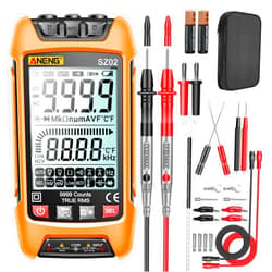 ANENG Digital Multimeter Smart Testers TRMS 9999 Counts Anti-burning Ohm Amp Volt meter Measures NCV,AC/DC Current/Voltage,Resistance,Continuity,Capacitance,diodes,Auto-ranging Electrical Tools