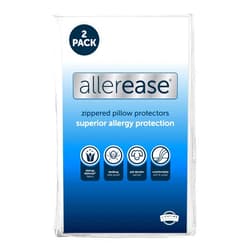 Aller-Ease Set of 2 King AllerEase Pillow Protectors - Moisture Wicking, Advanced Allergy Protection - Premium Polyester, Zippered Protectors