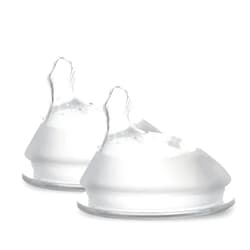 Haakaa Generation 3. Silicone Baby Bottle Nipples, Orthodontic, Anti-Colic, Wide Neck, 100% Medical Grade Silicone, Fit All Haakaa Baby Bottles, 2 PK (Size M)