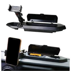 RERPRO Dash Phone Mount Holder Compatible with 2018-2023 Jeep Wrangler JL 2/4 Door Gladiator JT Accessories Center Console Storage Box Dashboard Tray with Cover, Not for 4XE, 1 Pack Black
