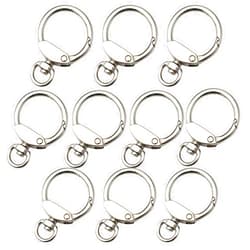 Bytiyar 10 pcs Round Carabiners Clips 22mm Inside Diameter Snap Hooks with Swivel O-Ring Zinc Alloy Spring Gate O Rings Buckles DIY Accessory