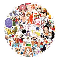 JMYUJX 50pcs Anime One Pcs Sticker for Kids, Vinyl Waterproof Stickers for Laptop,Skateboard,Water Bottles,Phone,Cartoon Anime Stickers for Boys,Teens Adult