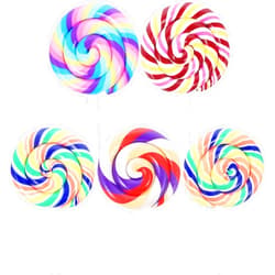 NUOBESTY 5pcs Clay Lollipop Charms Charms Cute Candy Embellishment Swirl Lollipop Lolly DIY Crafts Accessories for Keychain