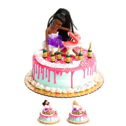 Drunk Doll Cake Toppers Drunk Doll Cake Topper | Funny Decoration Kit for Celebrating a Bachelorette Party or any Birthday 21 and Up (8 Piece Set)(Not Edible)(African American)