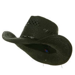 Mega Cap MG Womens Straw Outback Toyo Cowboy Hat, Black