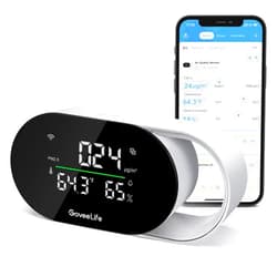 GoveeLife Smart Air Quality Monitor with PM2.5, WiFi, Temperature & Humidity Sensors, LED Display, 2s Refresh, 2-Year Data Storage, for Home & Office