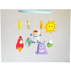 RainbowSmileShop Planets Mobile Baby Crib Mobile Solar Systems mobile Space nursery mobile Earth Stars Moon Planets Nursery Decor Rocket Ship Mobile