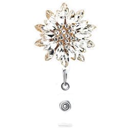 Ascrafter Luxury Retractable Badge Holder, Bling Badge Reel, Sparkling Crystal Name Badge Clip for Women