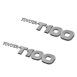 Wallsmart 2 X T100 Chrome Front Door Nameplate Emblem Badge Compatible with Pickup Logo