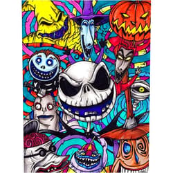 WUSARPLY Nightmare Before Christmas Cross Stitch - Jack Needlepoint Counted Cross Stitch Kits for Beginners Adults Patterns Dimensions Embroidery Kits Arts and Crafts (11CT)