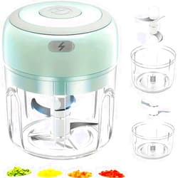 Eletalker Electric Garlic Chopper 1Cup, Portable Kitchen Meat Grinder，Mini USB Charging Wireless Food Slicer with 304 Stainless Steel, 2 Sharp Blades, for Onion, Garlic, Ginger, Chili, Baby Food