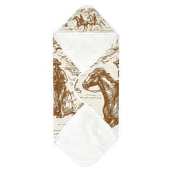 WELLDAY Western Desert Cowboy Baby Towel Ultra Soft Hooded Towels for Babies - Ultra Absorbent Cotton Bath Towels 35x35 Inch
