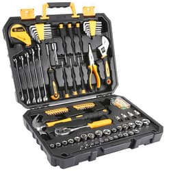 DEKOPRO 128 Piece Tool Set-General Household Hand Tool Kit, Auto Repair Tool Set, with Plastic Toolbox Storage Case