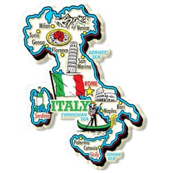 Classic Magnets Italy Jumbo Country Map Magnet by Classic Magnets, Collectible Souvenirs Made in The USA