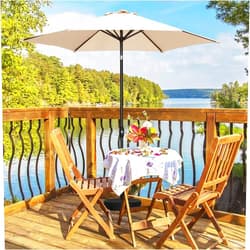 Bed Bath & Beyond Autlaycil 9ft Patio Outdoor Patio umbrella With Push-Button Tilt & Crank Khaki