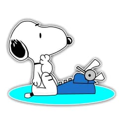 Decals Peanuts Snoopy Typewriter Cartoon - Sticker Graphic - Auto, Wall, Laptop, Cell, Truck Sticker for Windows, Cars, Trucks