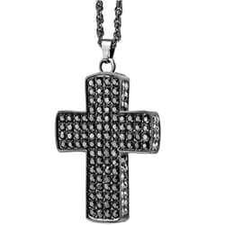 PAGOW Bling Car Accessories for Women, Double-Sided Cross Car Decor, Crystal Diamond Metal Cross, Car Rearview Mirror Pendant for Cars, Cute Vehicle Interior Decor Accessories Black