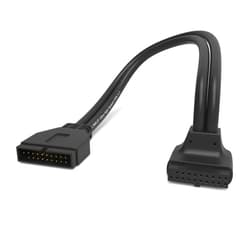 LINKUP - USB 3.2 Gen 2 (USB 3.1) Internal Adapter 20-Pin Motherboard Header Male to Female 10Gbps for PC USB-A Ports - Inward Type - Black 24cm