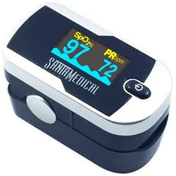 Santamedical Generation 2 Fingertip Pulse Oximeter Oximetry Blood Oxygen Saturation Monitor with Batteries and Lanyard