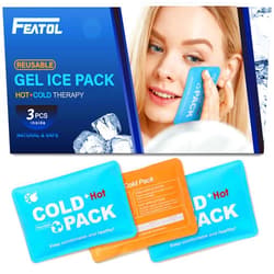 FEATOL Reusable Hot and Cold Small Gel Ice Packs for Injuries (3pcs|5