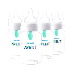 AVENT Philips Avent Anti-Colic Baby Bottle with AirFree Vent, 9oz, 4pk, Clear, SCY703/04