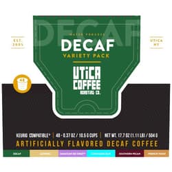 Utica Coffee Roasting Co. Decaf Variety Pack Flavored Single Serve Coffee Pods | Decaffeinated Coffee For K-Cup Compatible Brewers | 48 Count, 2.0 Compatible Pods