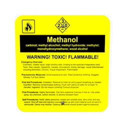 Fastasticdeals Aluminum Square Metal Sign Multiple Sizes Methanol Carbinol; Methyl Alcohol; Hydroxide;Methylol Yellow Chemical Hazard & Labels All Over Weatherproof Street 12x12Inches
