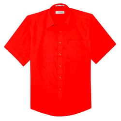 Covona Men's Short Sleeve Solid RED Color Dress Shirt