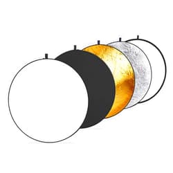 NEEWER 43 Inch/110 Centimeter Light Reflector Diffuser 5 in 1 Collapsible Multi Disc with Bag - Translucent, Silver, Gold, White, and Black for Studio Photography Lighting Outdoor