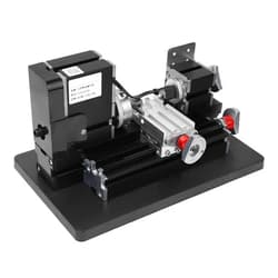 Jauarta Metal Lathe Mini High Power 60W for Wood Plastic Processing 12000rpm, with More Powerful Motor, Metal Material, Precision Scale Handwheel