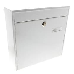 Burg-Wächter Potsdam 878 W Galvanised Steel Post Box Fence-Letterbox, White