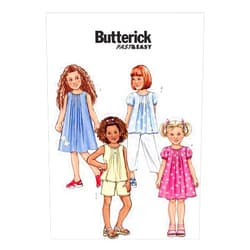BUTTERICK PATTERNS B4176 Children's/Girls' Top, Dress, Shorts and Pants, Size 6-7-8