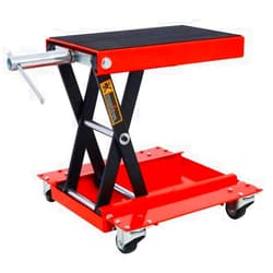 Arbacipher 1100lb Motorcycle Lift with Dolly Jack,Scissor Lift Jack Wide Deck,Front Rear Center Tire Wheel Engine Stand,Portable Bike Rack