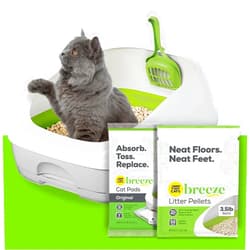 Tidy Cats Purina Tidy Cats Litter Box System, BREEZE System Starter Kit Litter Box, Litter Pellets & Pads