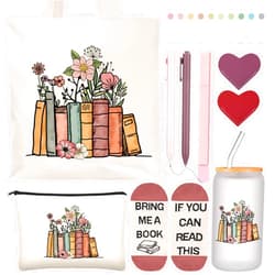 Yetene 10 Pcs Valentines Book Lovers Gifts for Women Bookish Birthday Gift for Valentine's Day Reader Boss Book Club Customer Coworkers Teacher Nurse Professional Librarians Bookworms(Brick Red)