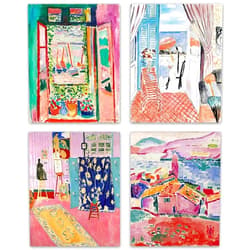 Wallbuddy Matisse Wall Art Prints - Set of 4 Henri Aesthetic Posters for Aesthetic Room Decor, Art Exhibition Matisse Prints Pink Posters Framable Art Cute Impressionist Group of Prints (11x14)
